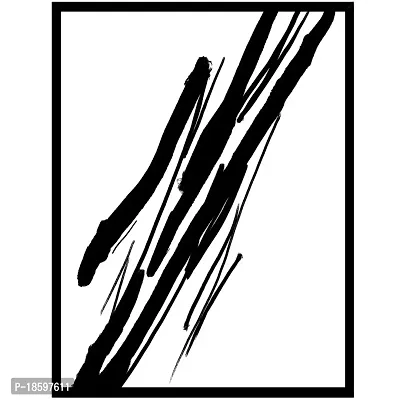 Desi Rang abstract wall art painting black and white, decor living bed room home office, hanging framed line art poster-thumb0
