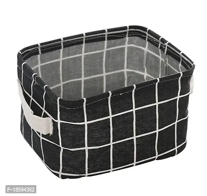 Desi Rang? collapsible storage basket for cosmetics, jewellery, drawers, utility (Black)-thumb0