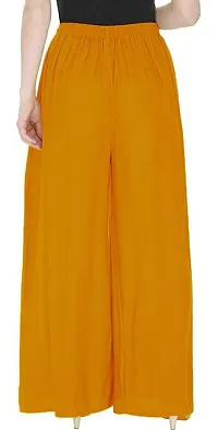 Desi Rang Palazo for Women, Plazo Pant, Daily Bottom Night Wear Palazzo, Regular Lower Leggings Plazzo, Readymade Ethenic Trouser, Home Dress Ladies Girls, Rayon, Colour Gold-thumb1