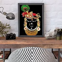 Desi Rang Shrinathji photo with frame, Pichwai Painting, lord Krishna Photo Frame Paintings and Wall Art, Hanging Posters and Decor-thumb1