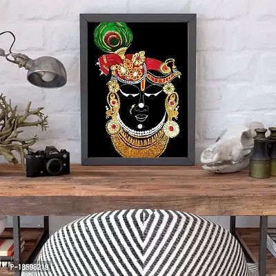 Desi Rang Shrinathji photo with frame, Pichwai Painting, lord Krishna Photo Frame Paintings and Wall Art, Hanging Posters and Decor-thumb2