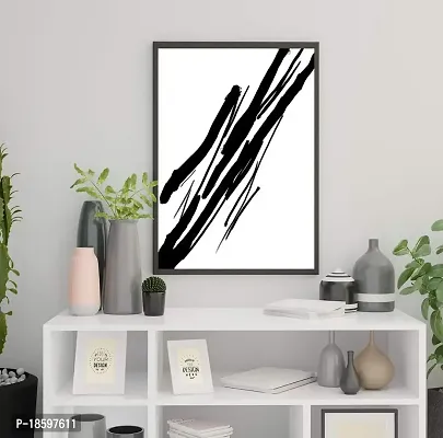 Desi Rang abstract wall art painting black and white, decor living bed room home office, hanging framed line art poster-thumb4