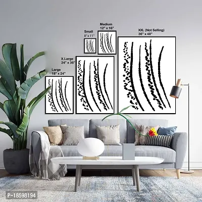 Desi Rang abstract wall art painting black and white, decor living bed room home office, hanging framed line art poster. Yield 2nd-thumb5