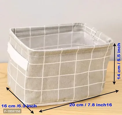 Desi Rang? collapsible storage basket for cosmetics, jewellery, drawers, utility (Grey)-thumb4