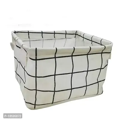 Desi Rang? collapsible storage basket for cosmetics, jewellery, drawers, utility (White)