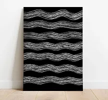 Desi Rang abstract wall art painting black and white, decor living bed room home office, hanging framed line art poster smiling smoke, waves-thumb1