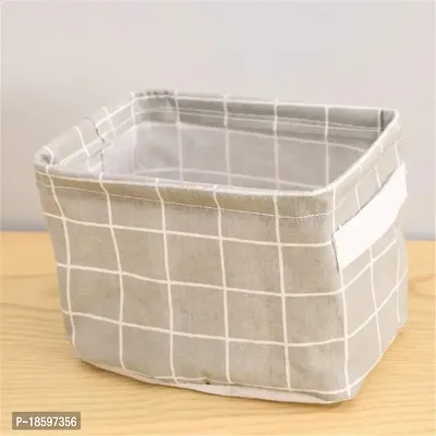 Desi Rang? collapsible storage basket for cosmetics, jewellery, drawers, utility (Grey)-thumb3