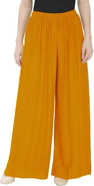 Desi Rang Palazo for Women, Plazo Pant, Daily Bottom Night Wear Palazzo, Regular Lower Leggings Plazzo, Readymade Ethenic Trouser, Home Dress Ladies Girls, Rayon, Colour