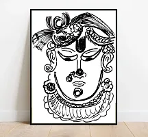 Desi Rang Shrinathji photo with frame, Pichwai Painting, lord Krishna Photo Frame Paintings and Wall Art, Hanging Posters and Decor-thumb4