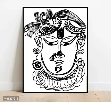 Desi Rang Shrinathji photo with frame, Pichwai Painting, lord Krishna Photo Frame Paintings and Wall Art, Hanging Posters and Decor-thumb5