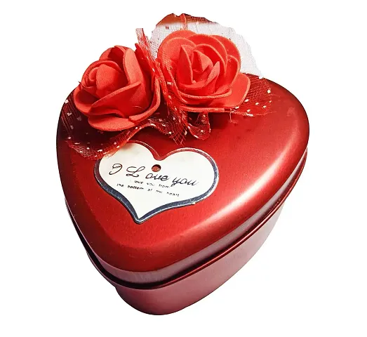 Desi Rang Heart Gift Box for presents birthday men women girls packaging valentine wedding (rose red)