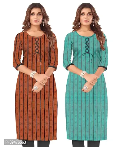 Trendy Khadi Cotton Kurti's Pack of 2-thumb0