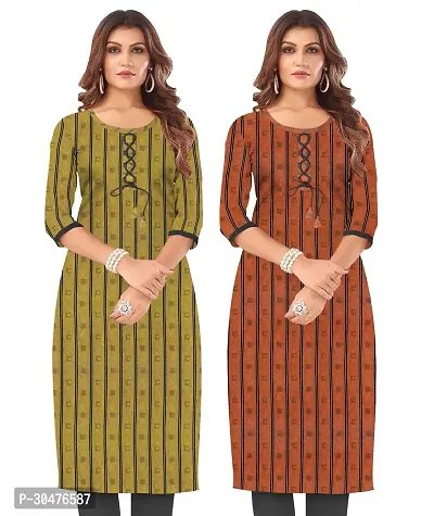 Trendy Khadi Cotton Kurti's Pack of 2-thumb0