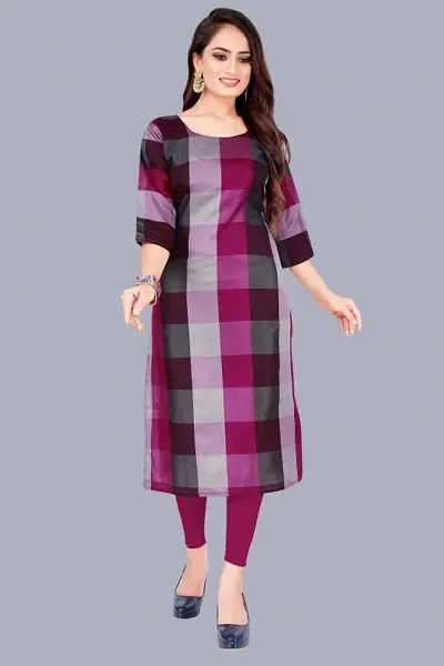 Stylish Crepe Printed Straight Kurtis