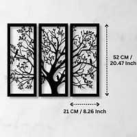 7 Decore Wooden 3 Pieces Tree Wall Art Panel Frame | Wall Hanging Decoration Items for Living Room, Bedroom, Drawing Room, Dining Room, Stairs, and Office. (Black) (Big Size Home Decor Item)-thumb4