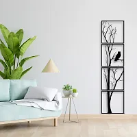 Decore Wooden 4 Pieces Vertical Tree Wall Art Panel Frame | Unique Wall Hanging Decoration Items for Living Room, Bedroom, Drawing Room, Dining Room, Stairs, and Office. (Black) (Big Size)-thumb4