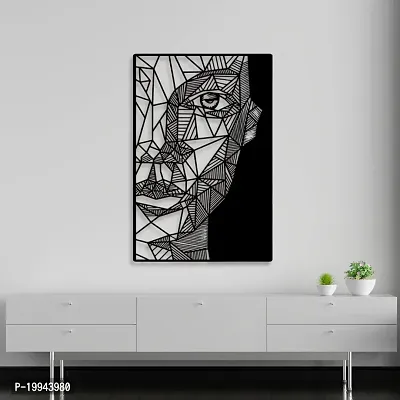 7Decore; Wooden Wall Art Panel Frame | Unique Wall Hanging Decoration Items for Living Room, Bedroom, Drawing Room, Dining Room, Stairs, and Office. (Black)-thumb0