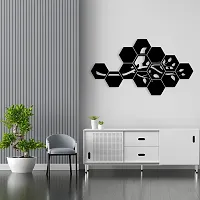 7Decore; Wooden Unique Hexagonal Tree Branch With Bird Wall Art Panel Frame | Wall Hanging Decoration Items for Living Room, Bedroom, Drawing Room, Dining Room, Stairs, and Office. (Black)-thumb2