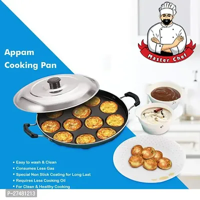 Non Stick 12 Cavity Aluminium Appam Patra/Ponganal Pan Appe Maker Paniyaram Pan Litti Maker-thumb0