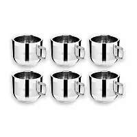 Stainless Steel Double Wall Tea  Coffee Cups 100 Ml - Set of 6-thumb1