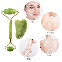 Natural Jade Stone Facial Roller Massage with Gua Sha Manual Tool for Face Eye Neck Foot Massage | Skin care-thumb1