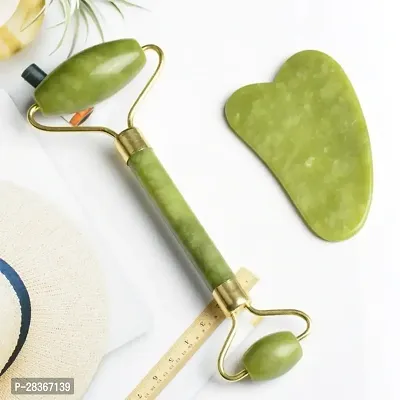 Natural Jade Stone Facial Roller Massage with Gua Sha Manual Tool for Face Eye Neck Foot Massage | Skin care