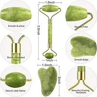 Natural Jade Stone Facial Roller Massage with Gua Sha Manual Tool for Face Eye Neck Foot Massage | Skin care-thumb1