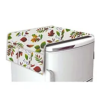 Classic PVC Printed Fridge Top Cover with Mat with Handle Cover, Combo-thumb2