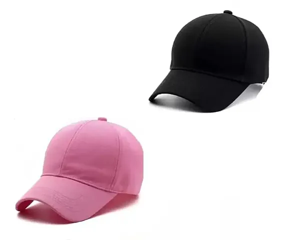 Baseball Plain Adjustable caps for Men and Women | Pack of 2 |