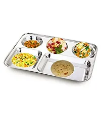 stainless steel bhojan thali dinner plate Compartment Plate  - Set of 12pc Sectioned Plate (Pack of 12)-thumb2