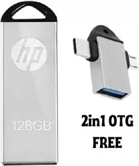 HP V220J 2 IN 1 OTG FREE 128 GB Pen Drive  (Grey)-thumb1