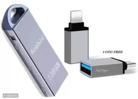 Realstic High Speed Pendrive Storage Transfer- 3.0 USB 128 GB Pen Drive  (Silver)