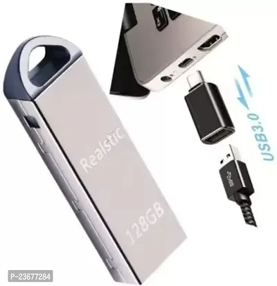 Realstic Pendrive 128GB High Speed 3.0 USB PenDrive 128 GB Pen Drive (Silver)(04) 128 GB Pen Drive  (Silver)