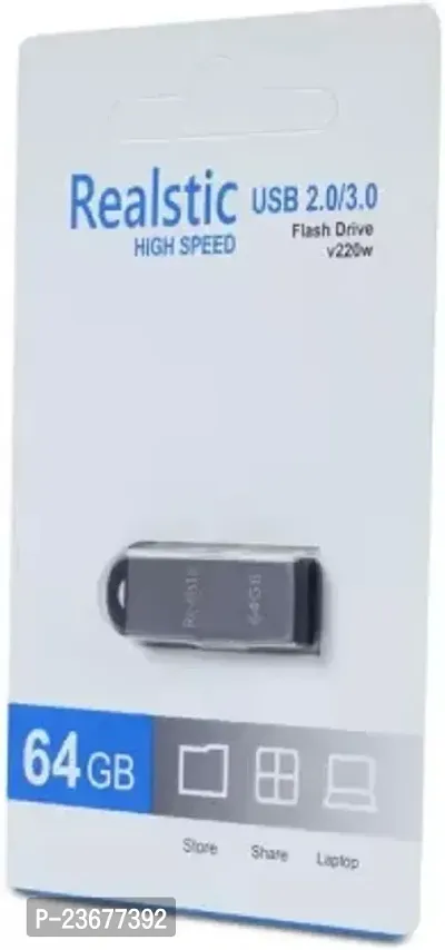 Realstic Cruzer Blade USB Flash Drive 2.0 Pen Drive 64 GB Silver Pen Drive 64 GB Pen Drive  (Silver)-thumb0