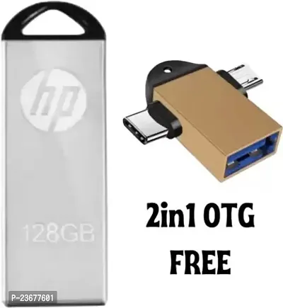 HP V220w 128GB USB 3.0 OTG Pen Drive 128 GB Pen Drive  (Silver)-thumb0