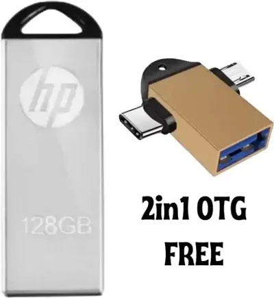 HP V220w 128GB USB 3.0 OTG Pen Drive 128 GB Pen Drive  (Silver)