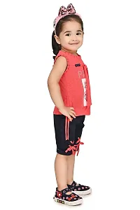 M.S Dresses Baby Girls Casual Top Shorts and pant (3-4 years, TOMATO)-thumb3
