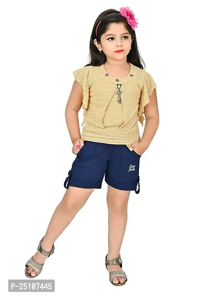 M.S Dresses Girls Casual Top Shorts (1-2 YEARS, TASAR)