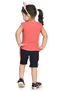 M.S Dresses Baby Girls Casual Top Shorts and pant (3-4 years, TOMATO)-thumb1