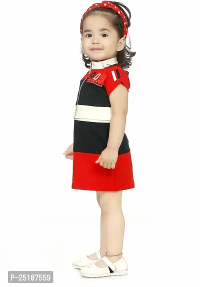 M.S Dresses Girls Casual Dress Dress (MS-Frock-RED+Black(26))-thumb3