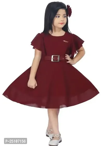 M.S Dresses Kids Girl's Fancy Georgette Frock-thumb0