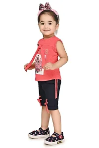 M.S Dresses Baby Girls Casual Top Shorts and pant (3-4 years, TOMATO)-thumb4