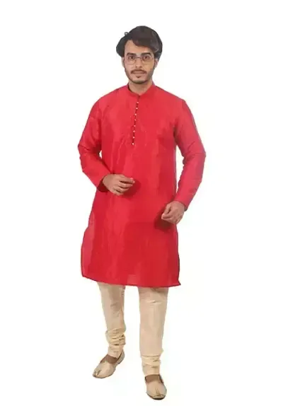 Reliable Polycotton Mid Length Kurta For Men