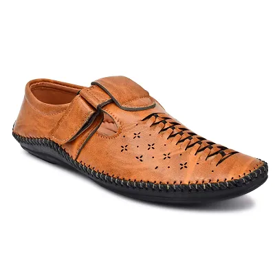 Buy Men's Leather Sandals and Floaters online | Looksgud.in
