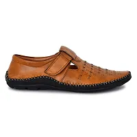 Equila Perforated Roman Sandals for Men - TAN - UK7-thumb2