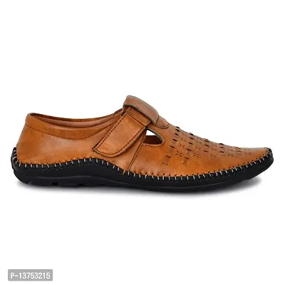 Equila Perforated Roman Sandals for Men - TAN - UK7-thumb3