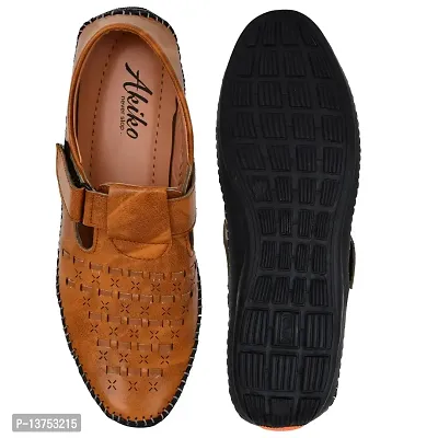Equila Perforated Roman Sandals for Men - TAN - UK7-thumb4