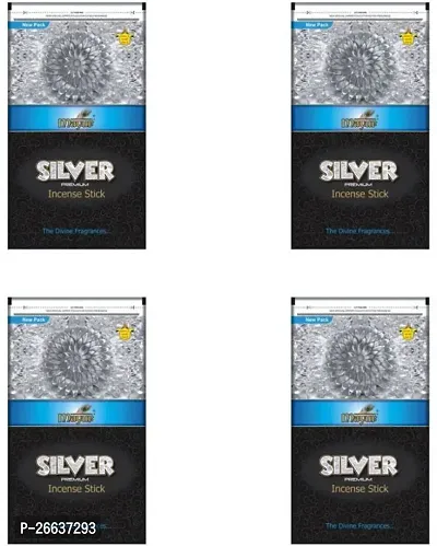 Classic Silver Premium Agarbatti Zipper Family Pack Divine Fragrance,75 Set Of 4