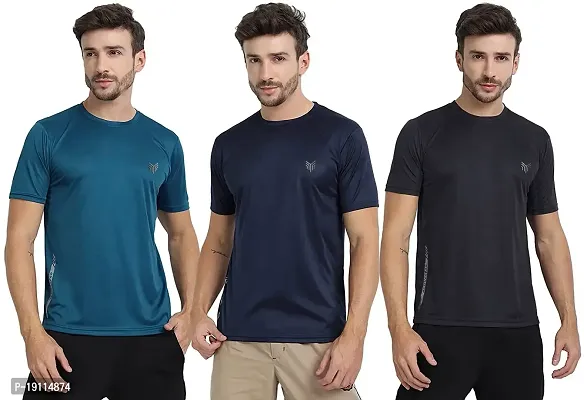 THE YOUTH MANTRA Men's Dri-Fit Round Neck T-Shirt Combo - Pack of 3