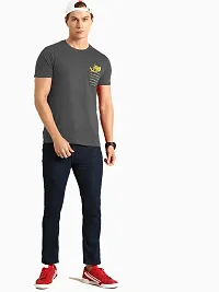 Youth Mantra Men's Cotton Printed Round Neck Regular T-Shirt (Grey_2XL)-thumb2